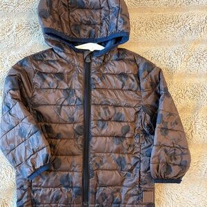 GAP Kids Brown Puffer Jacket with Mickey Mouse Design